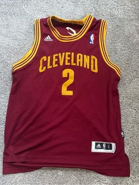 adidas Kids Cleveland Maroon and Gold Basketball Jersey #2